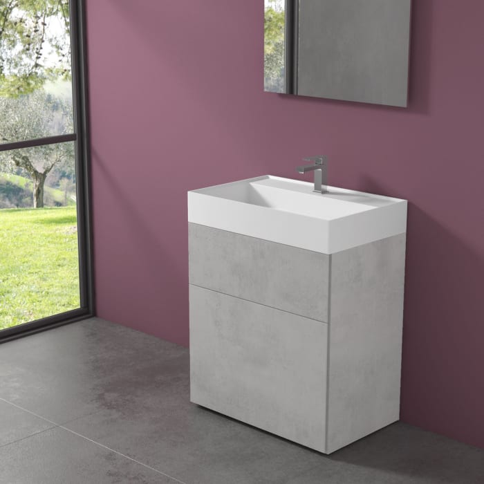 progettobagno Pianosa Hitek Waschtisch mit Unterschrank 70 cm bodenstehend