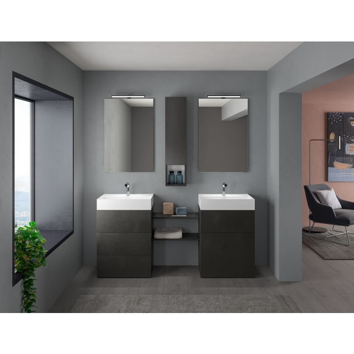 progettobagno Pianosa Hitek Waschtisch mit Unterschrank 70 cm bodenstehend