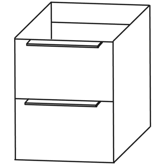 Puris Aspekt Plattenunterschrank 40 cm mit 2 Auszügen, Griff 339