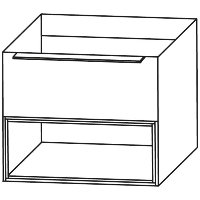 Puris Aspekt Waschtischunterschrank 60 cm mit 1 Einschubregal in schwarz, Griff 339