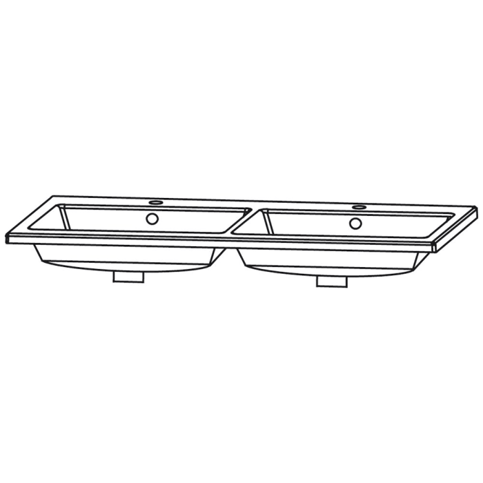 Puris Keramik - Doppel - Waschtisch 122 cm