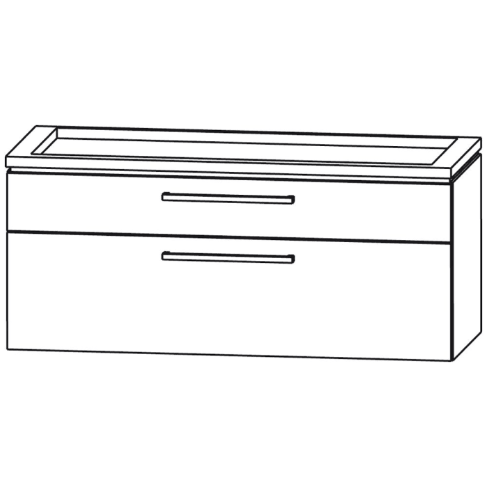 Puris Cool Line Waschtischunterschrank 120 x 47 x 52,4 cm für Doppelwaschtisch, Griff 295