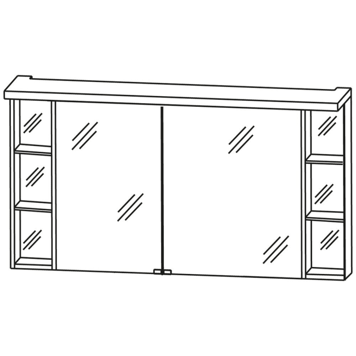 Puris Crescendo Spiegelschrank 120 x 15 x 66,8 cm mit Emotion Beleuchtung, große Tür rechts