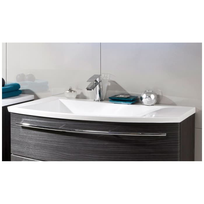 Puris Crescendo Evermite-Mineralguss Möbelwaschtisch 90,6 cm, Ablage rechts