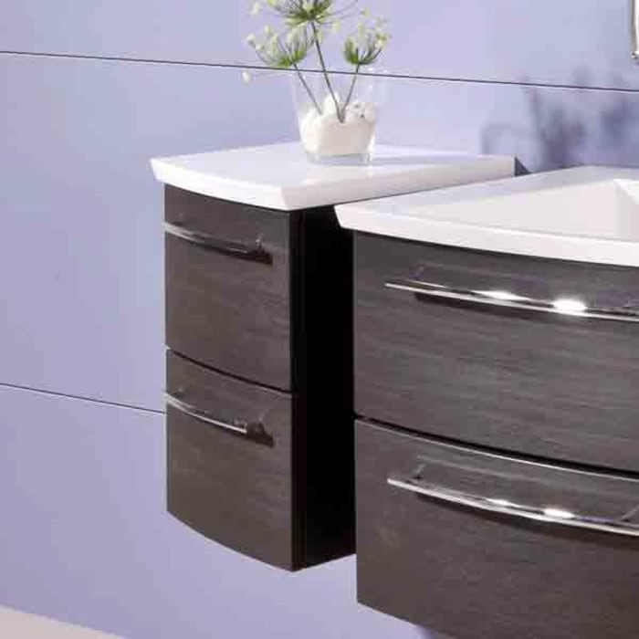 Puris Crescendo Unterschrank 40 x 42,5 x 51 cm, mit 2 Auszügen und evermite Ablageplatte