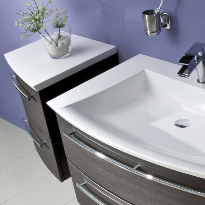 Puris Crescendo Unterschrank 40 x 42,5 x 51 cm, mit 2 Auszügen und evermite Ablageplatte