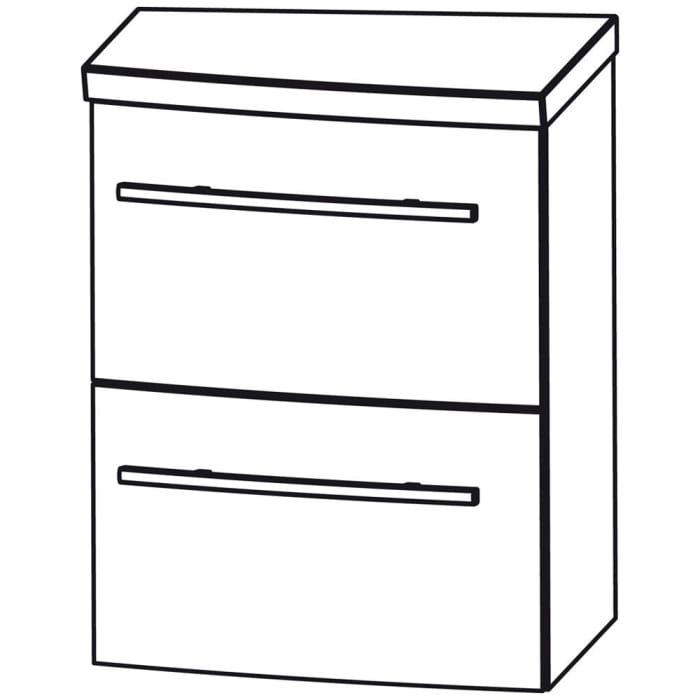 Puris Crescendo Unterschrank 40 x 42,5 x 51 cm, mit 2 Auszügen und evermite Ablageplatte