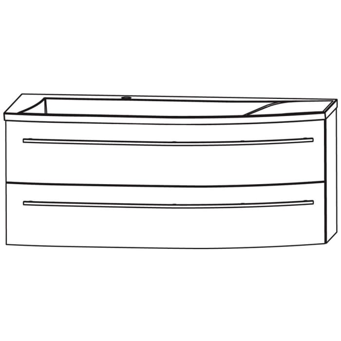 Puris Crescendo Waschtischunterschrank 120 x 47 x 48 cm, für Waschtisch mit Ablage rechts