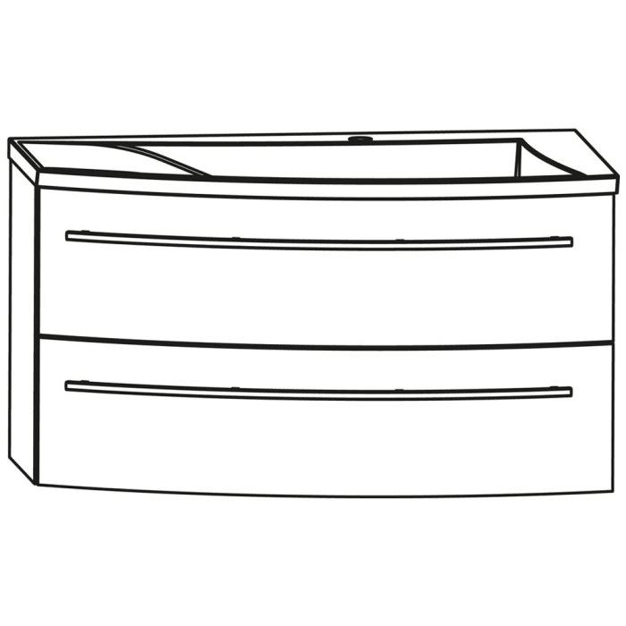 Puris Crescendo Waschtischunterschrank 90 x 47 x 48 cm, für Waschtisch mit Ablage links