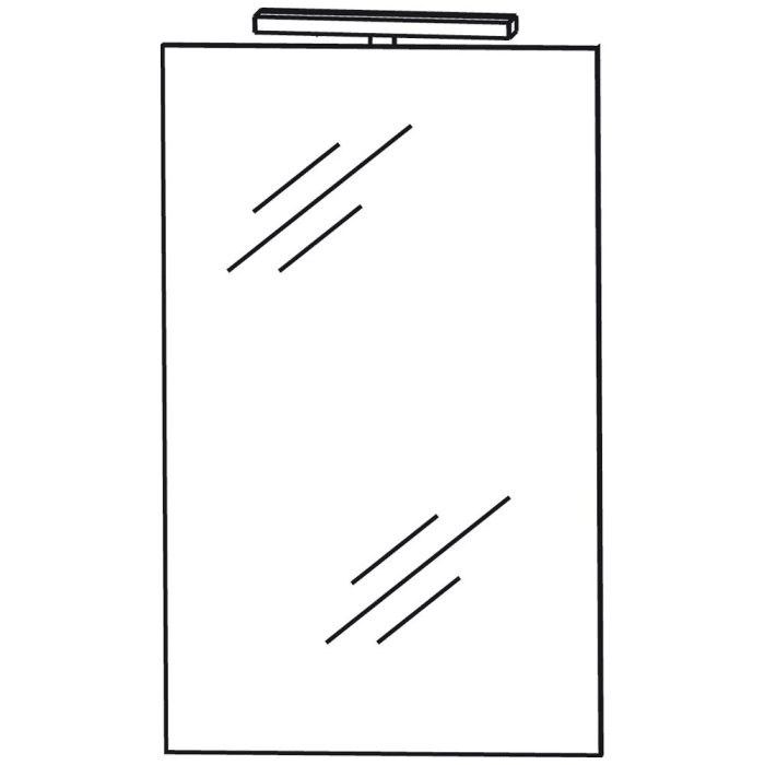 Puris for Guests Badezimmerspiegel 40 x 80 cm mit LED-Aufbauleuchte