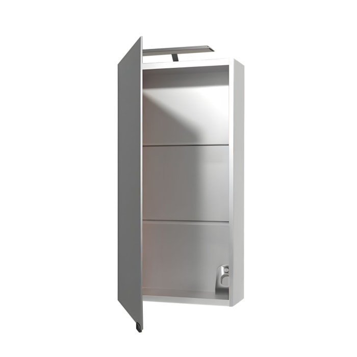 Puris for Guests Spiegelschrank 40 x 15 x 80 cm mit LED-Aufbauleuchte, Türanschlag links
