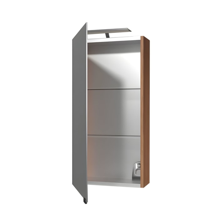 Puris for Guests Spiegelschrank 40 x 15 x 80 cm mit LED-Aufbauleuchte, Türanschlag links
