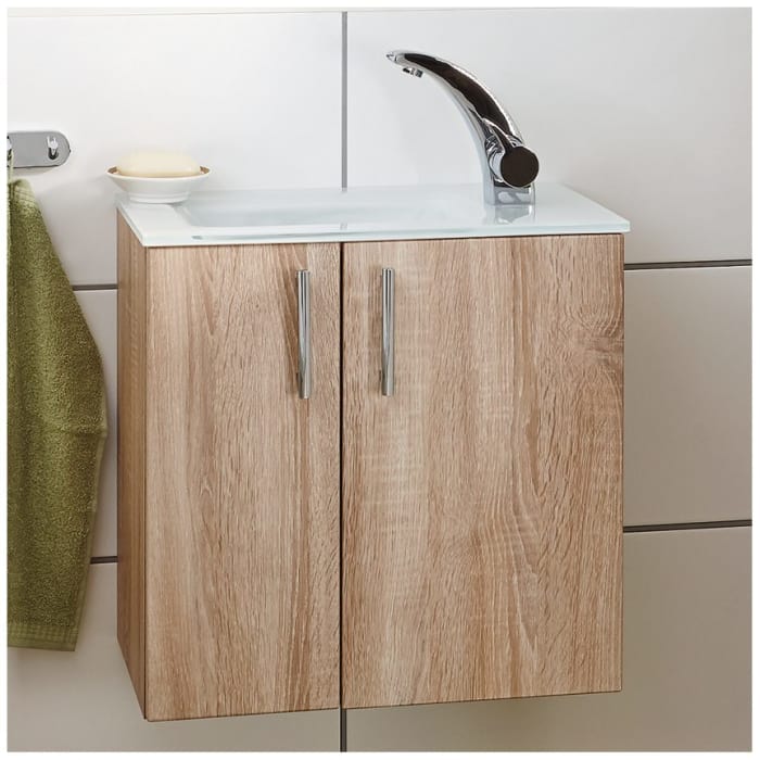 Puris for Guests Möbelkombination mit Glaswaschtisch 50 cm