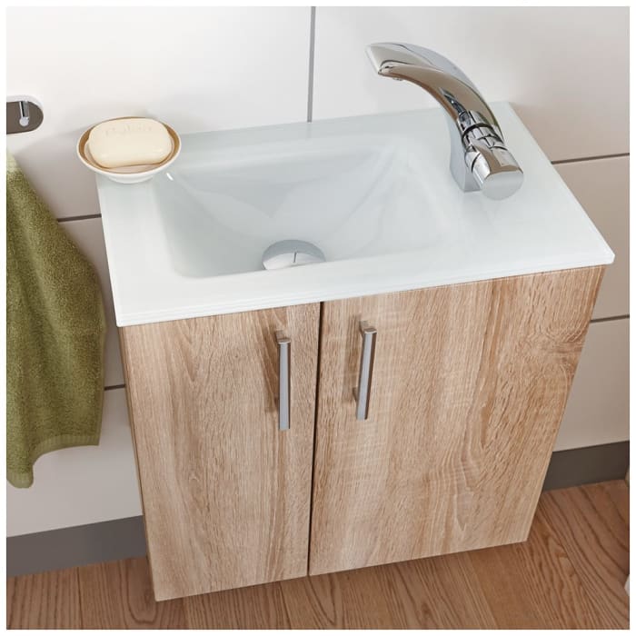 Puris for Guests Möbelkombination mit Glaswaschtisch 50 cm