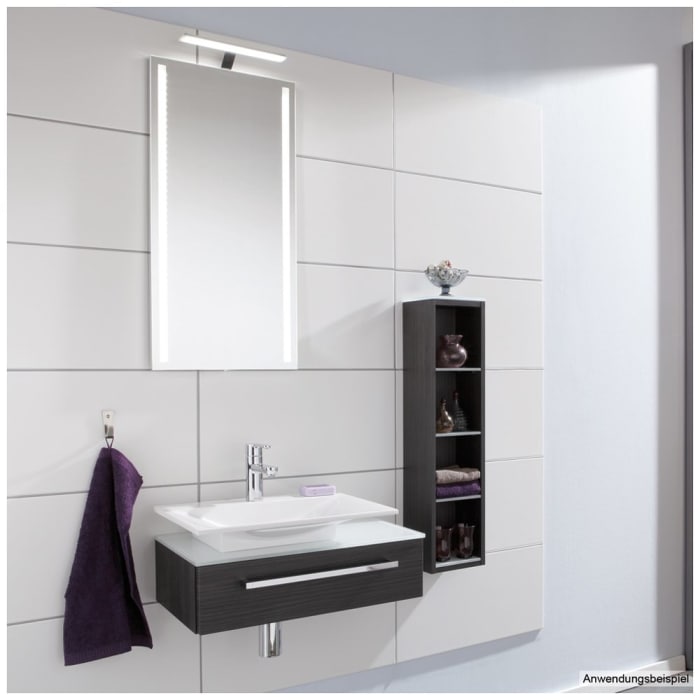 Puris for Guests Möbelkombination mit Mineralguss-Aufsatzwaschtisch 60 cm, Ablage rechts