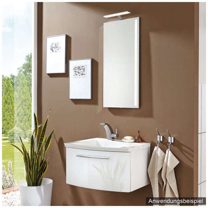 Puris for Guests Möbelkombination mit Evermite-Mineralguss-Möbelwaschtisch 60 cm, Ablage rechts