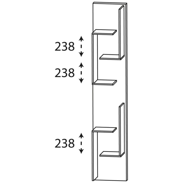 Puris Linea Hochschrank-Regal 30 x 160 cm mit offener Ablage