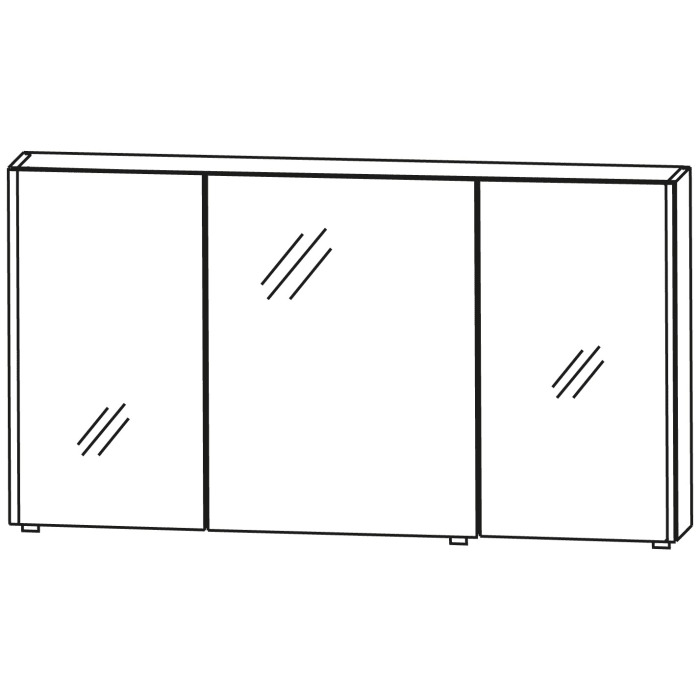 Puris Linea Spiegelschrank 130 cm mit 2 LED-Beleuchtungsprofilen