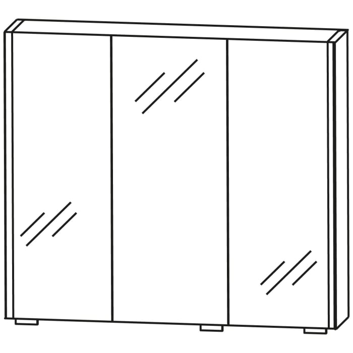 Puris Linea Spiegelschrank 70 cm mit 2 LED-Beleuchtungsprofilen