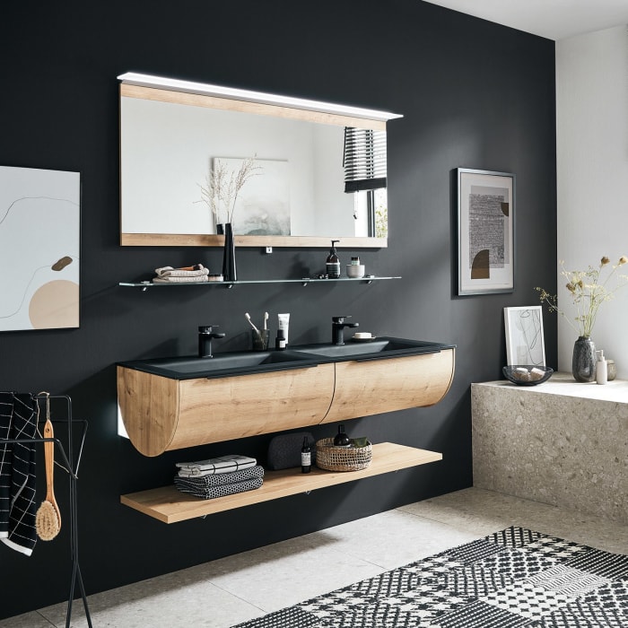 Puris Universal Glas-Ablageboard 100 cm