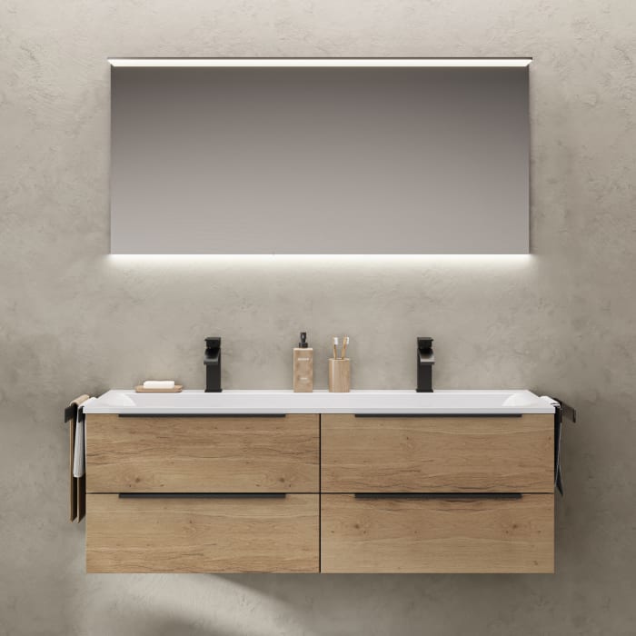 Puris Star Line Badspiegel 160 x 65,2 cm mit LED-Waschplatzbeleuchtung