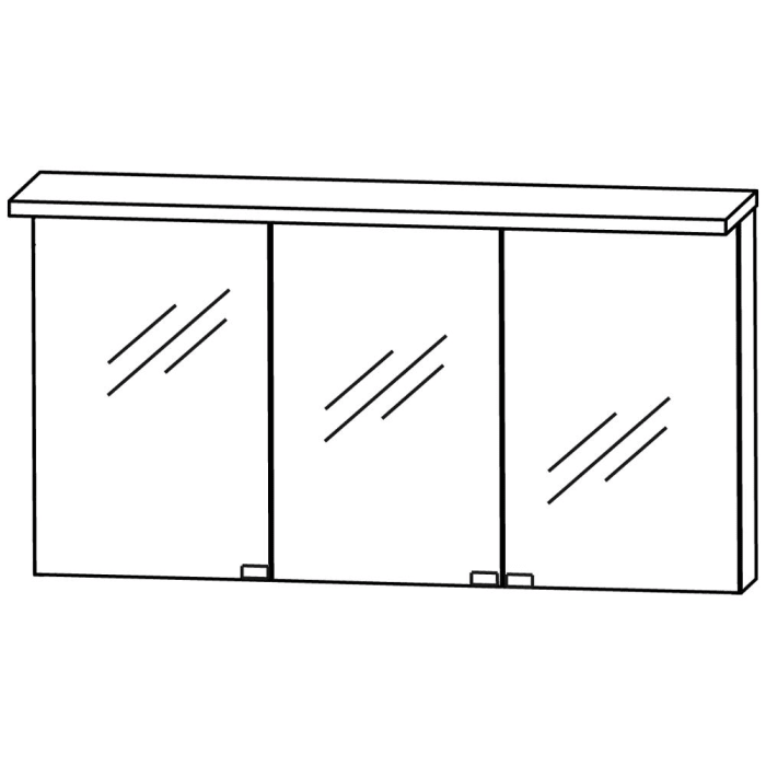 Puris Star Line Spiegelschrank B 140 x 15 x 66,8 cm mit LED Beleuchtung