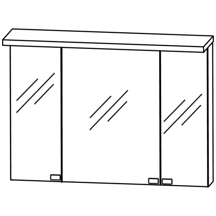 Puris Star Line Spiegelschrank B 90 x 15 x 66,8 cm mit LED Beleuchtung