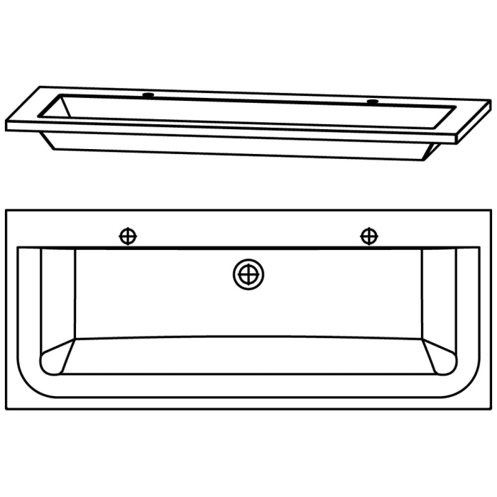 Puris Star Line Glas Möbel-Doppelwaschtisch 120 cm