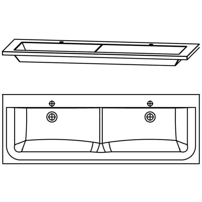 Puris Star Line Glas Möbel-Doppelwaschtisch 140 cm