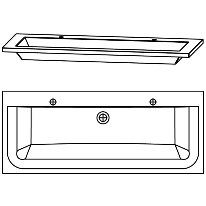 Puris Star Line Mineralguss Serie B Möbel-Doppelwaschtisch 120 cm