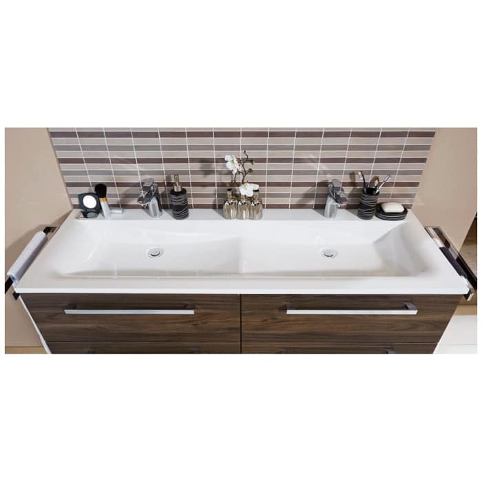 Puris Star Line Mineralguss Serie B Möbel-Doppelwaschtisch 140 cm