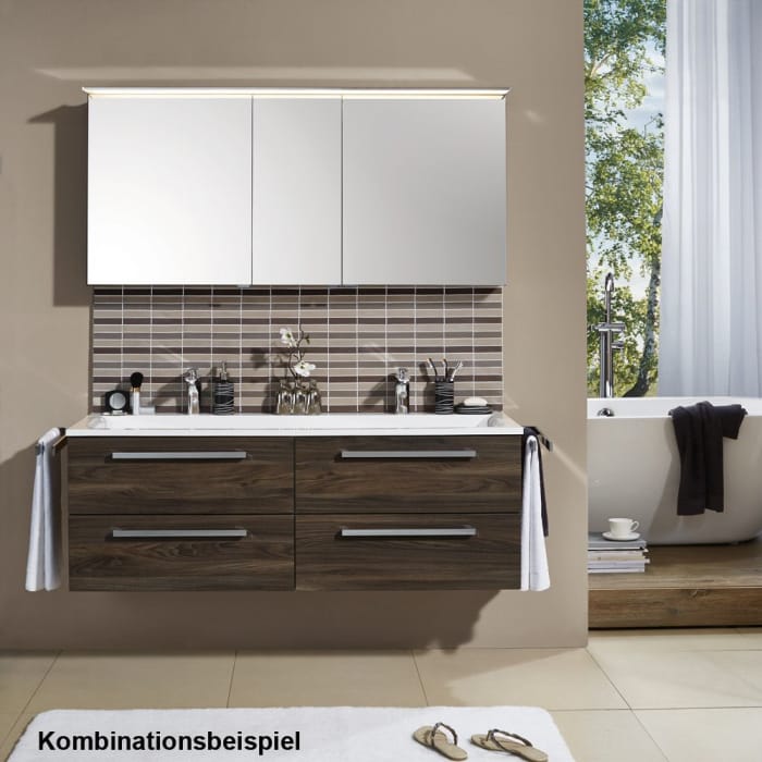 Puris Star Line Mineralguss Serie B Möbel-Doppelwaschtisch 140 cm