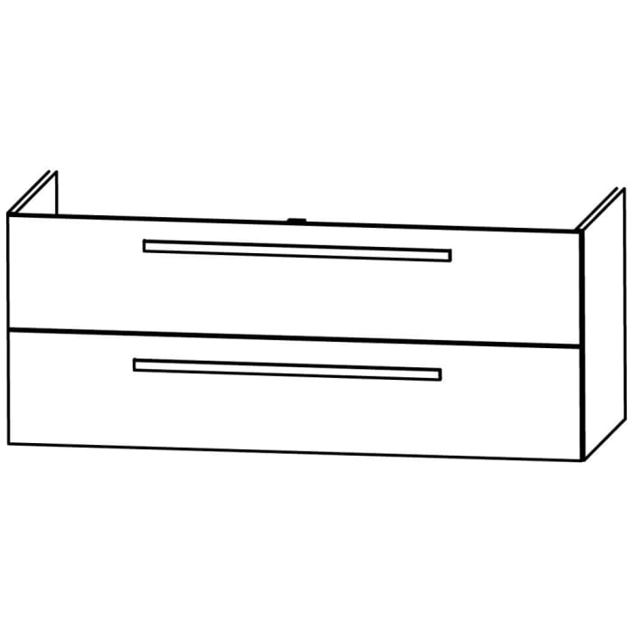 Puris Star Line Waschtischunterschrank 120 x 47 x 48 cm, für Mineralgusswaschtische, mit 2 Auszügen, Griff 294