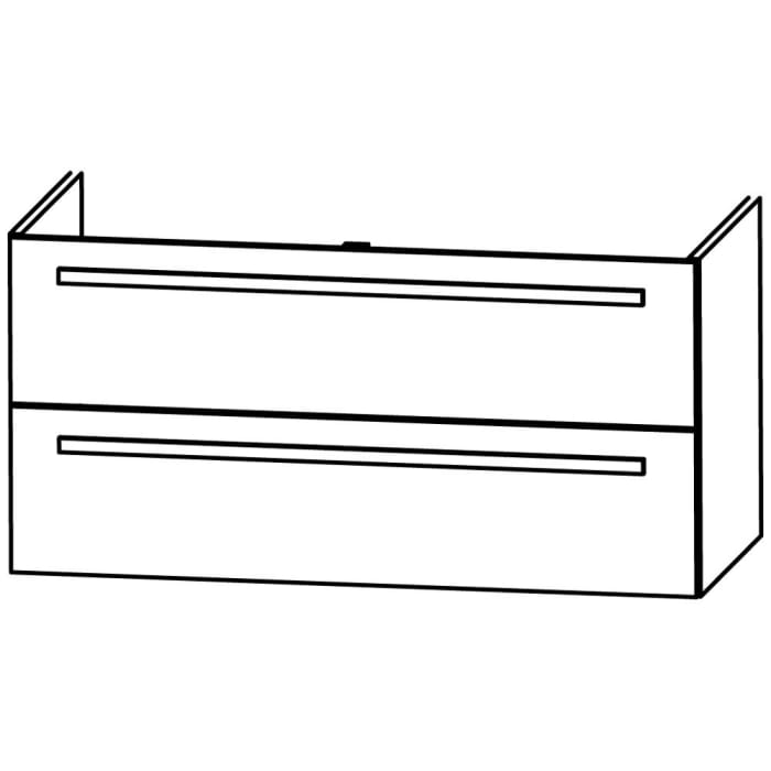 Puris Star Line Waschtischunterschrank 90 x 47 x 48 cm, für Mineralgusswaschtische, mit 2 Auszügen, Griff 294