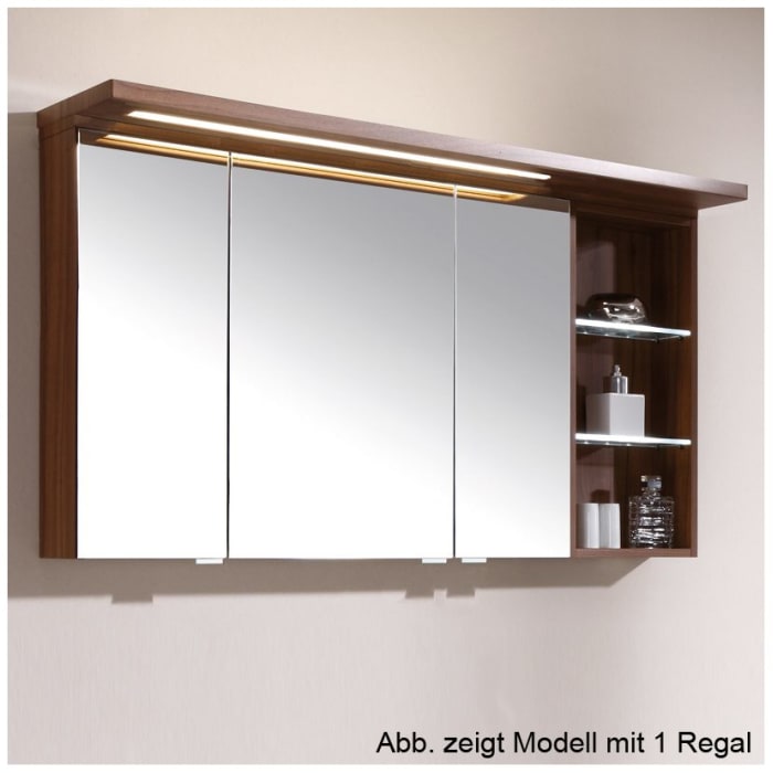 Puris Swing Spiegelschrank 90 x 15 x 68 cm, mit 3 Türen und Beleuchtung