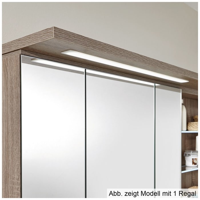 Puris Swing Spiegelschrank 90 x 15 x 68 cm, mit 3 Türen und Beleuchtung