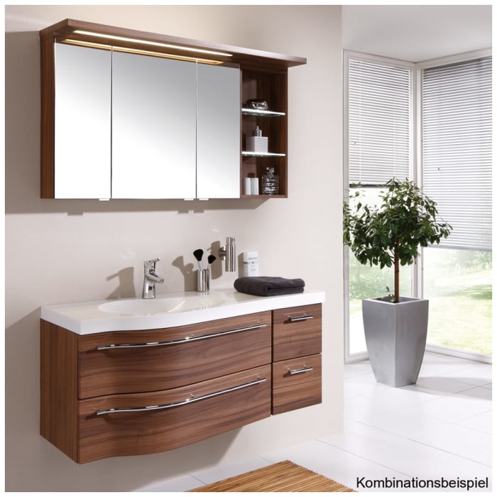 Puris Swing Evermite-Mineralguss Möbelwaschtisch 120,6 cm, Ablage rechts