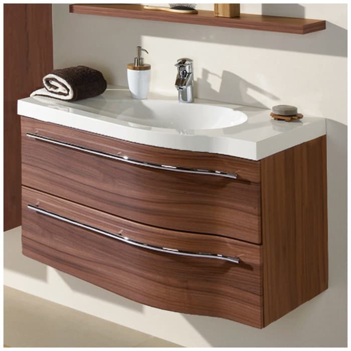 Puris Swing Waschtischunterschrank 90 x 50 x 48 cm, mit 2 Auszügen, linke Version