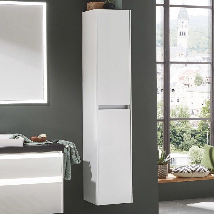 Puris Unique Hochschrank 32 x 163 cm mit 2 Türen grifflos, Anschlag rechts