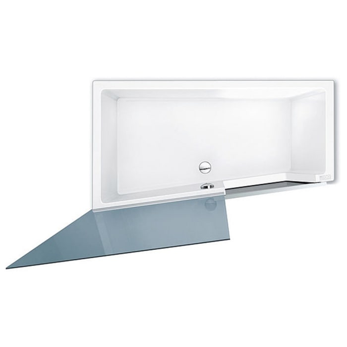 Repabad Easy-in Badewanne 180 Türe rechts Nischeneinbau, mit Glasabtrennung