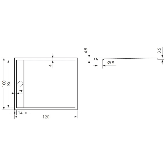 Repabad Zermatt Rechteckduschwanne 120 x 100 cm mit repaGrip