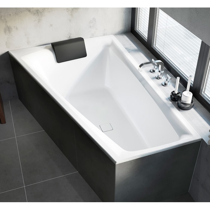 Riho Still Smart Raumspar-Badewanne 170 x 110 cm, mit Riho Fall, Fußende rechts