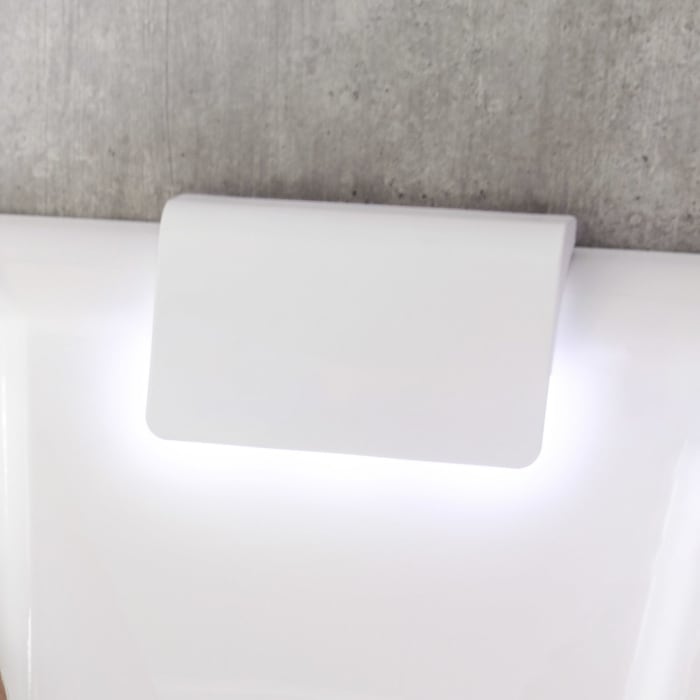 Riho Still Shower Rechteck-Badewanne 180 x 80 cm mit LED-Beleuchtung und Kopfstütze links/rechts