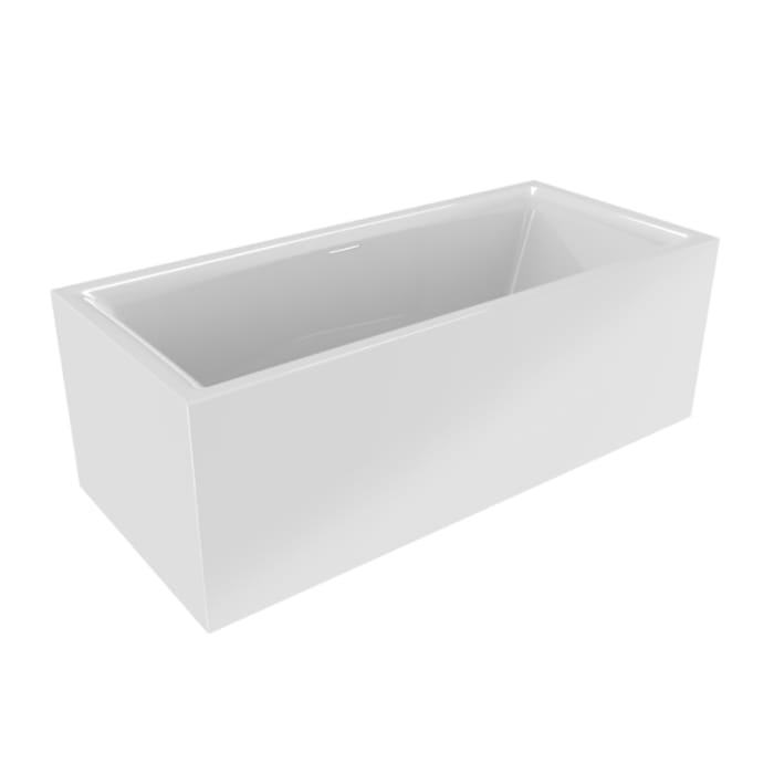 Riho Still Square Rechteck-Badewanne 180 x 80 cm mit Riho Fall, LED-Beleuchtung, Kopfstütze links und rechts