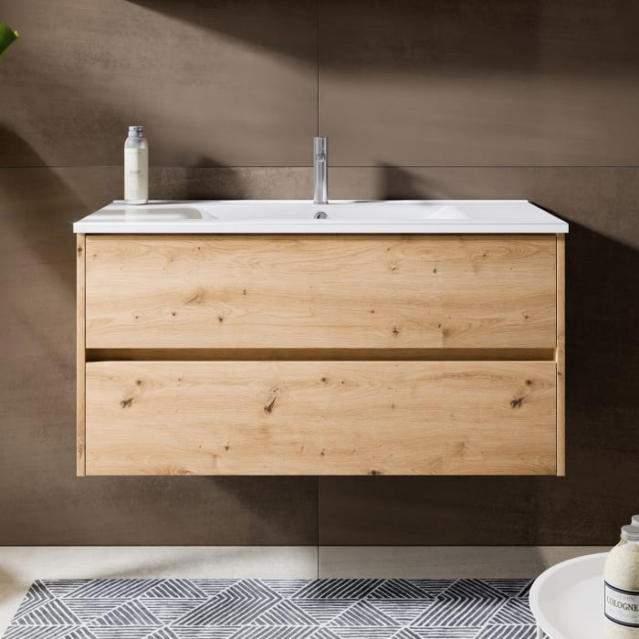 Riho Porto Square Waschtisch mit Unterschrank 100 cm mit 2 Schubladen