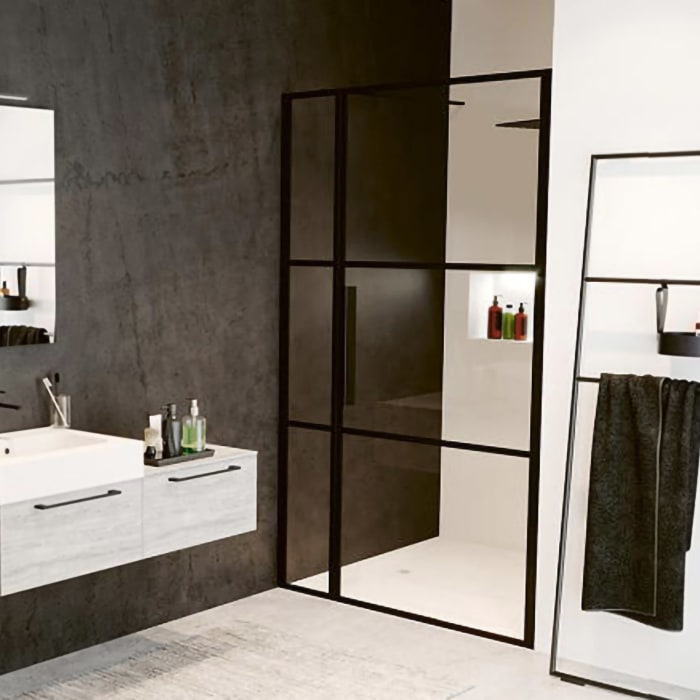 Riho Grid Pendeltür mit Festteil für Nische GB104 130 cm