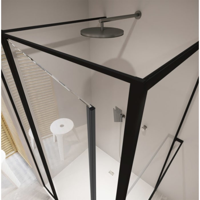 Riho Lucid Pendeltür Eckeinstieg mit Festteil und Seitenwand GD203 110 x 80 cm