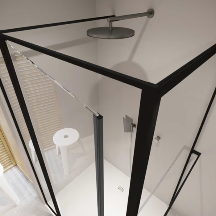 Riho Lucid Pendeltür Eckeinstieg mit Festteil und Seitenwand GD203 120 x 80 cm