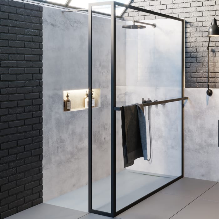 Riho Lucid Walk-In Duschwand mit Festteil GD402 100 cm