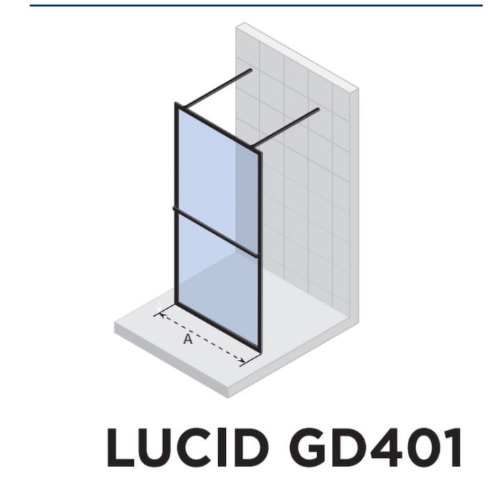 Riho Lucid Walk-In Duschwand GD401 140 cm mit 2 Stabilisierungsstangen